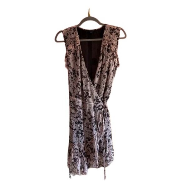 All Saints Priya petal print wrap sleeveless dress size XS - Picture 10 of 13
